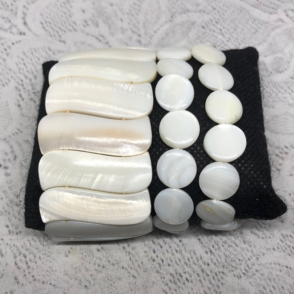 Bundle lot 2 mother of pearl MoP shell bracelets boho beach summer vacation. - Picture 2 of 8